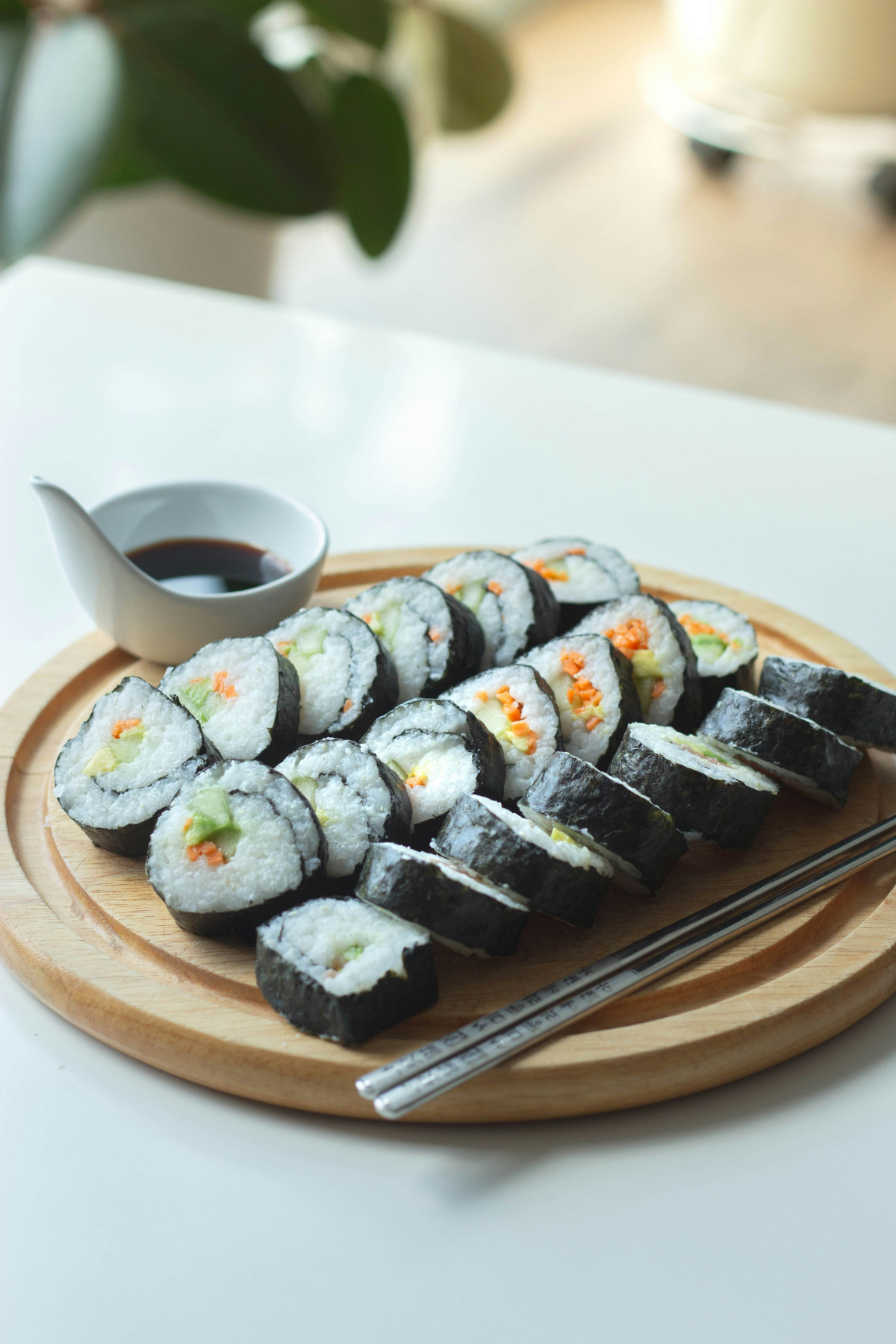 homemade sushi with soy sauce