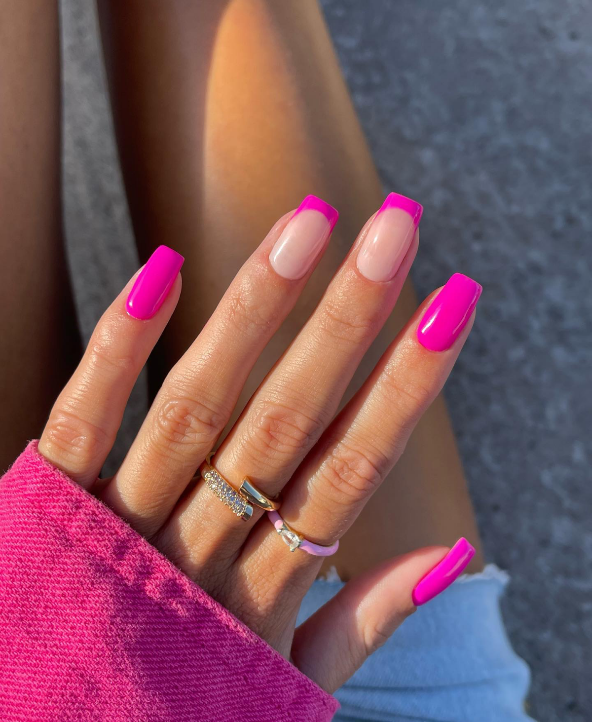 hot pink barbie nails