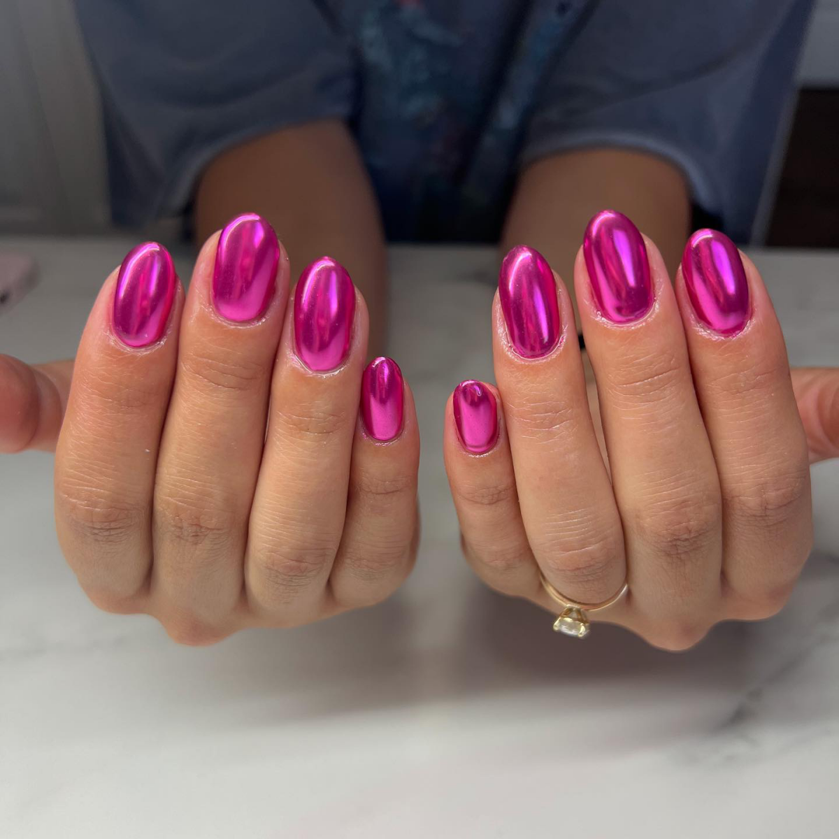 hot pink barbie nails