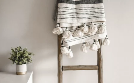 ladder with blanket on it