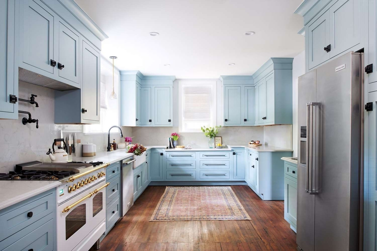 lighter blue color code kitchen