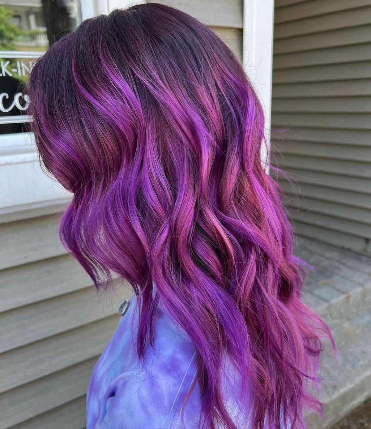 magenta purple ombre hair
