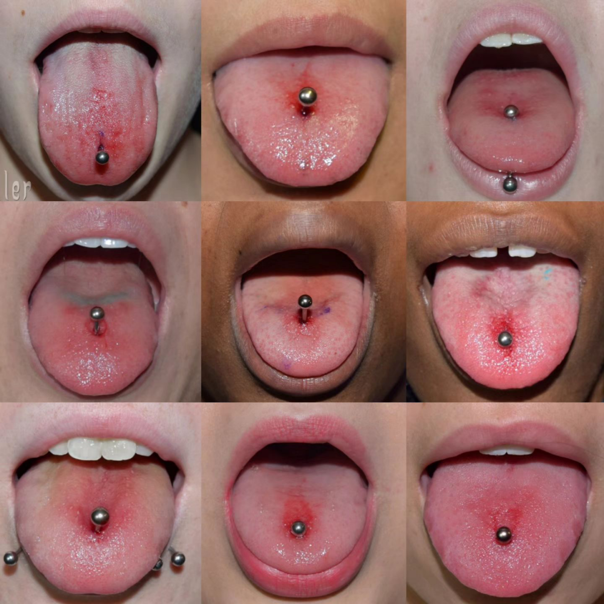 multiple tongue piercings classic