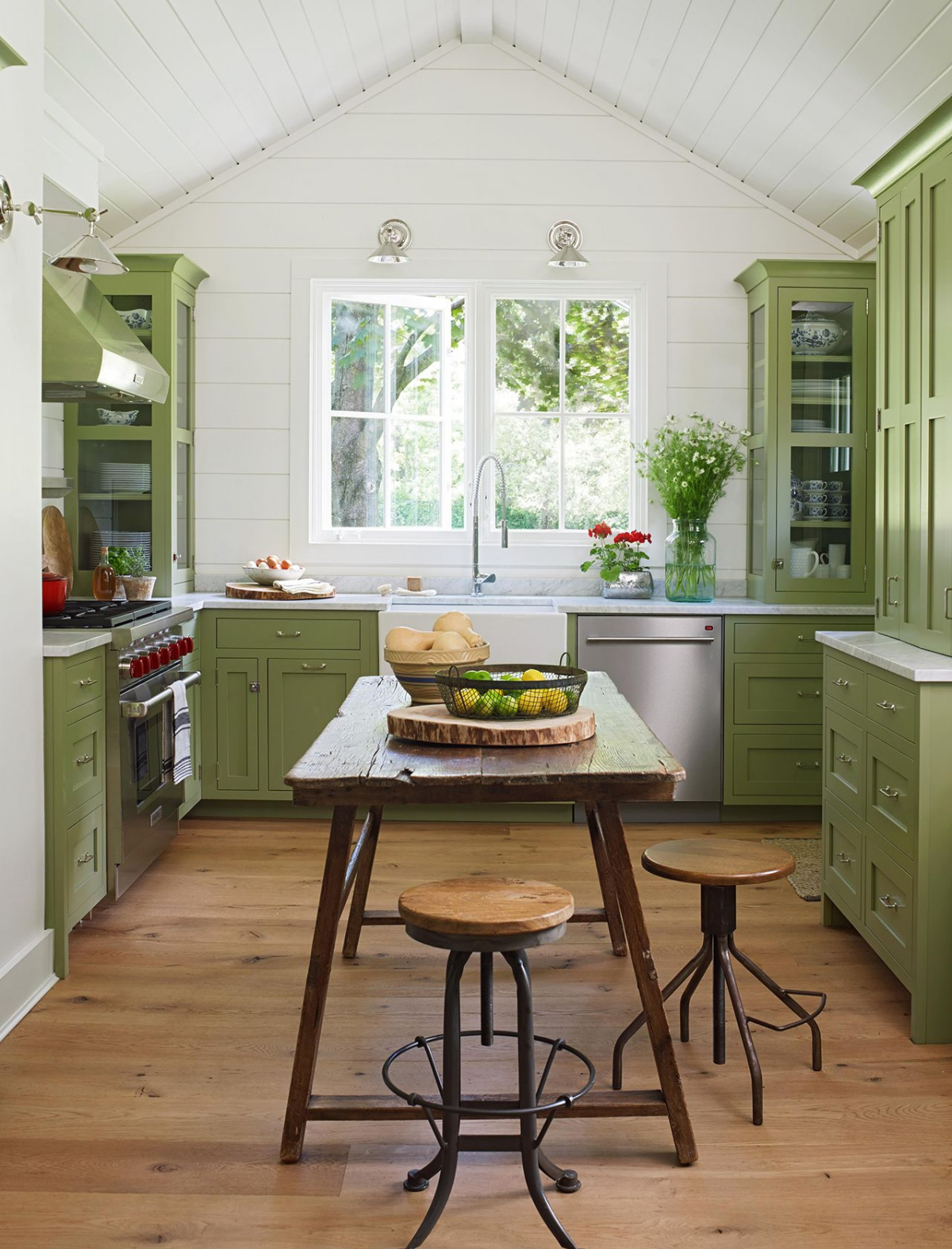 muted sage green kitchen cabinets