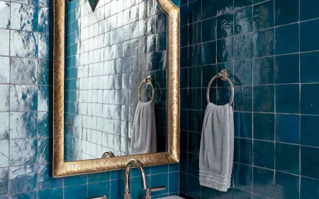 old blue tile bathroom decorating ideas vintage