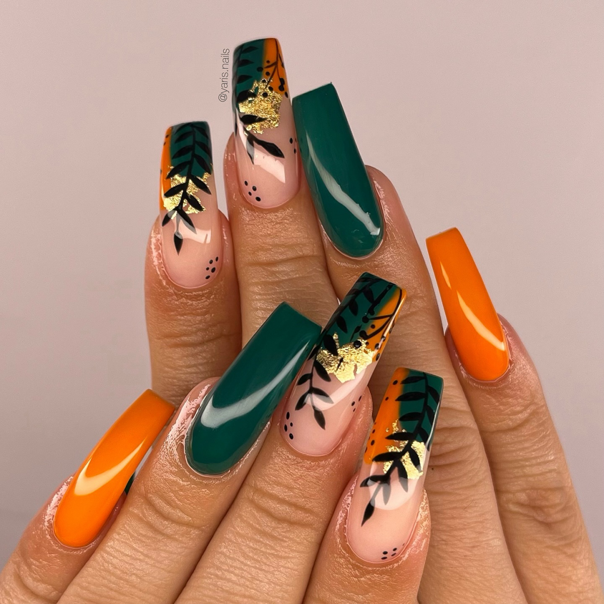 orange nail design
