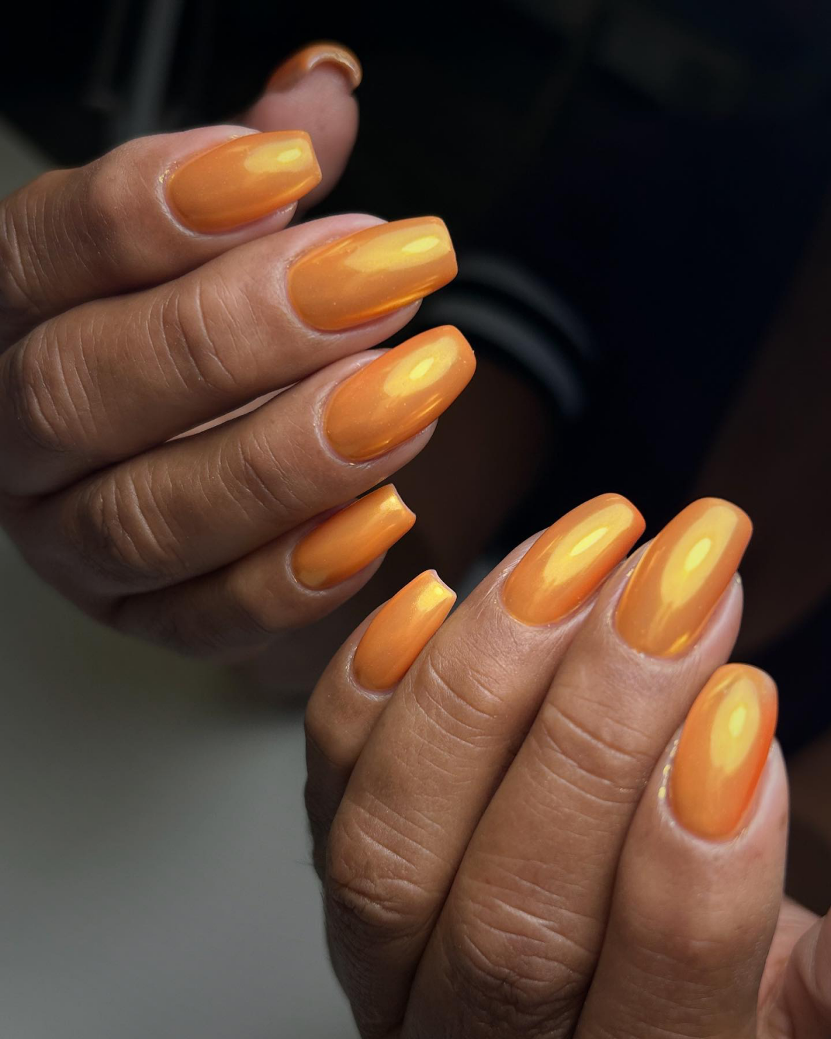 orange sunset nails