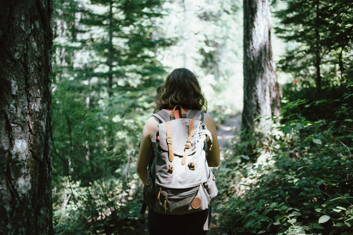 outdoor hobbies woman in the wood