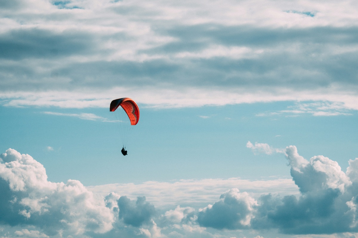 paragliding in the air