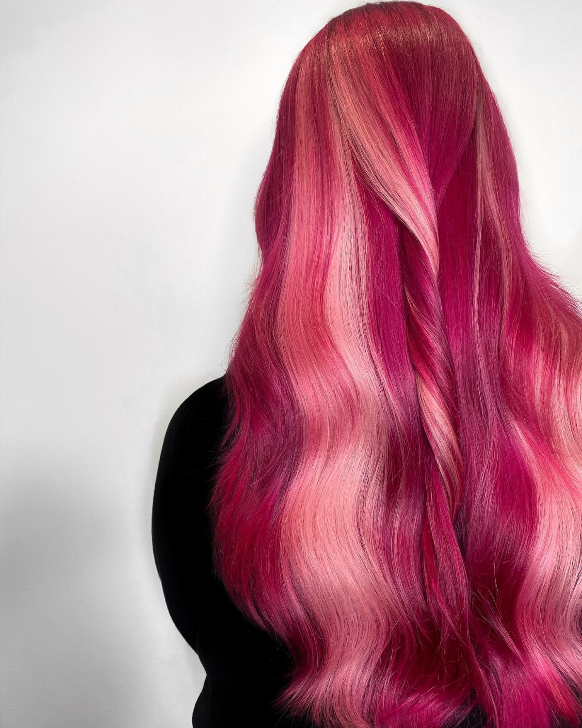 pink and red and light pink hair
