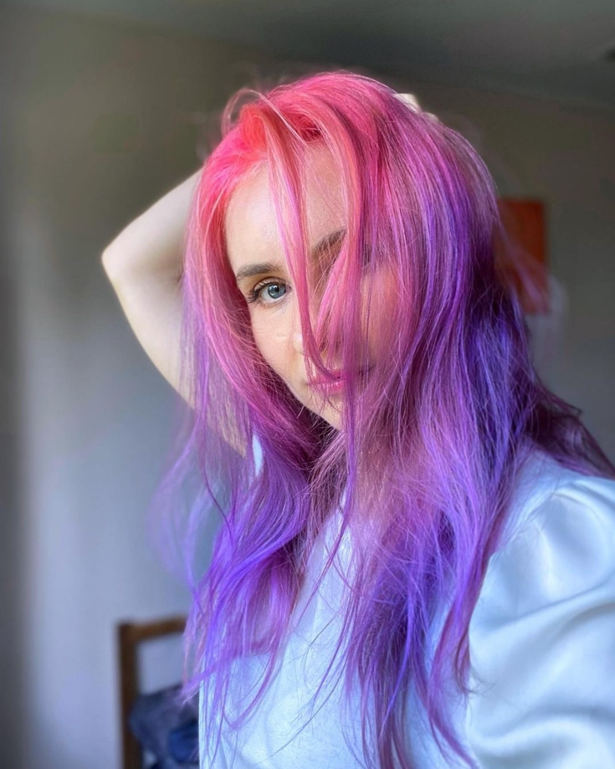 pink hair with purple ombre