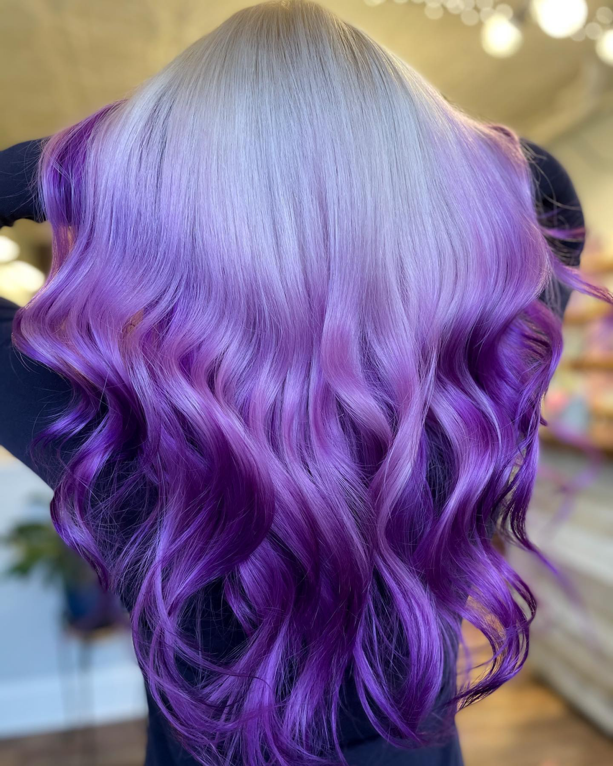 purple ombre hair on white hair