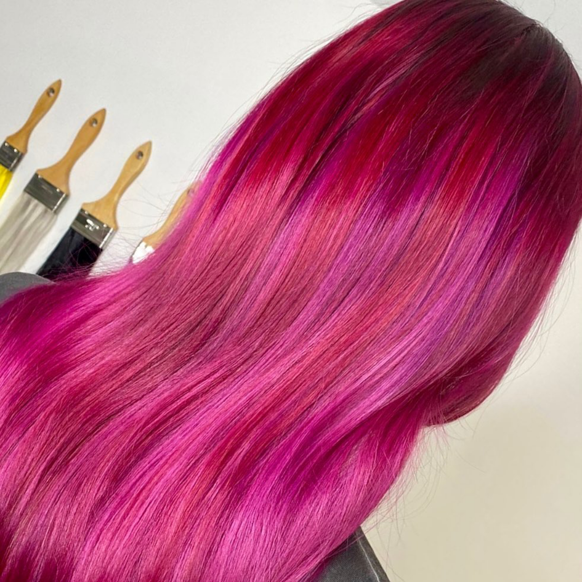 red and pink hair color