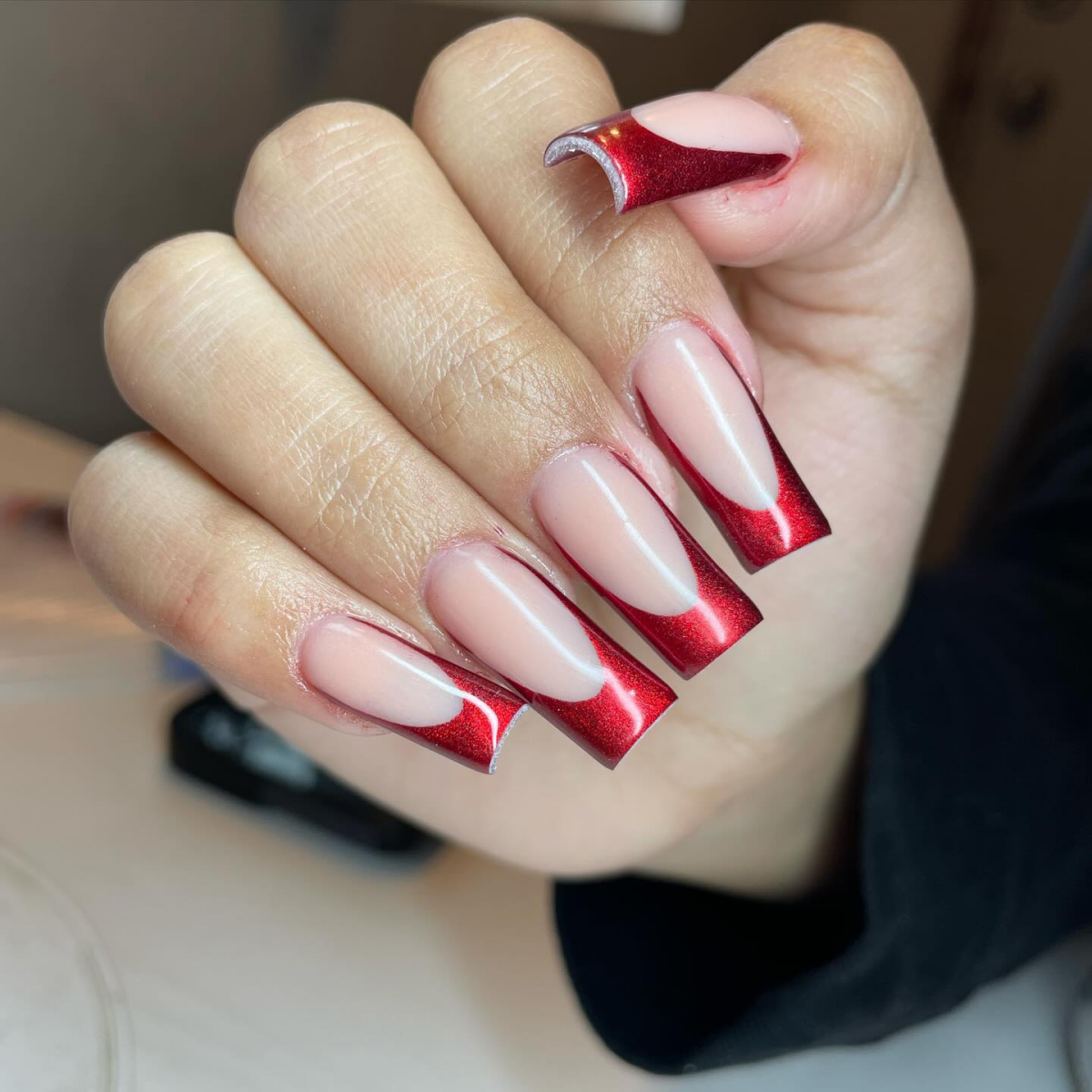 red chrome french tip