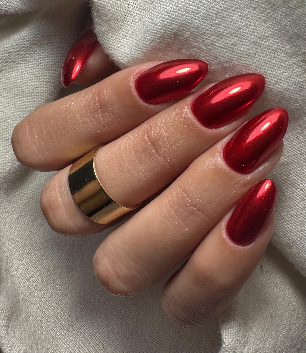 red chrome nails red chrome nails