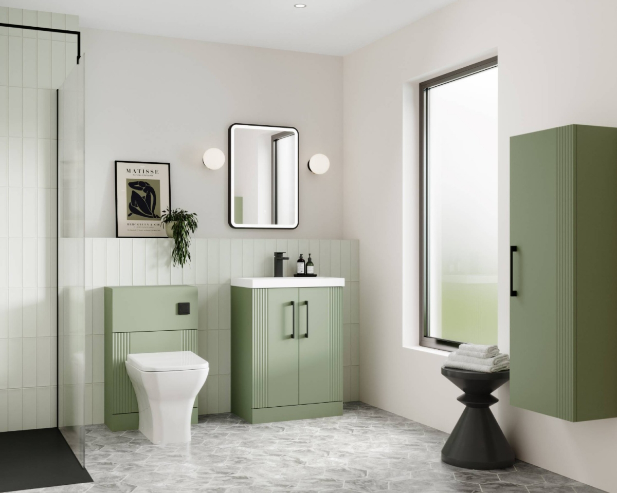 sage green and cream bathroom