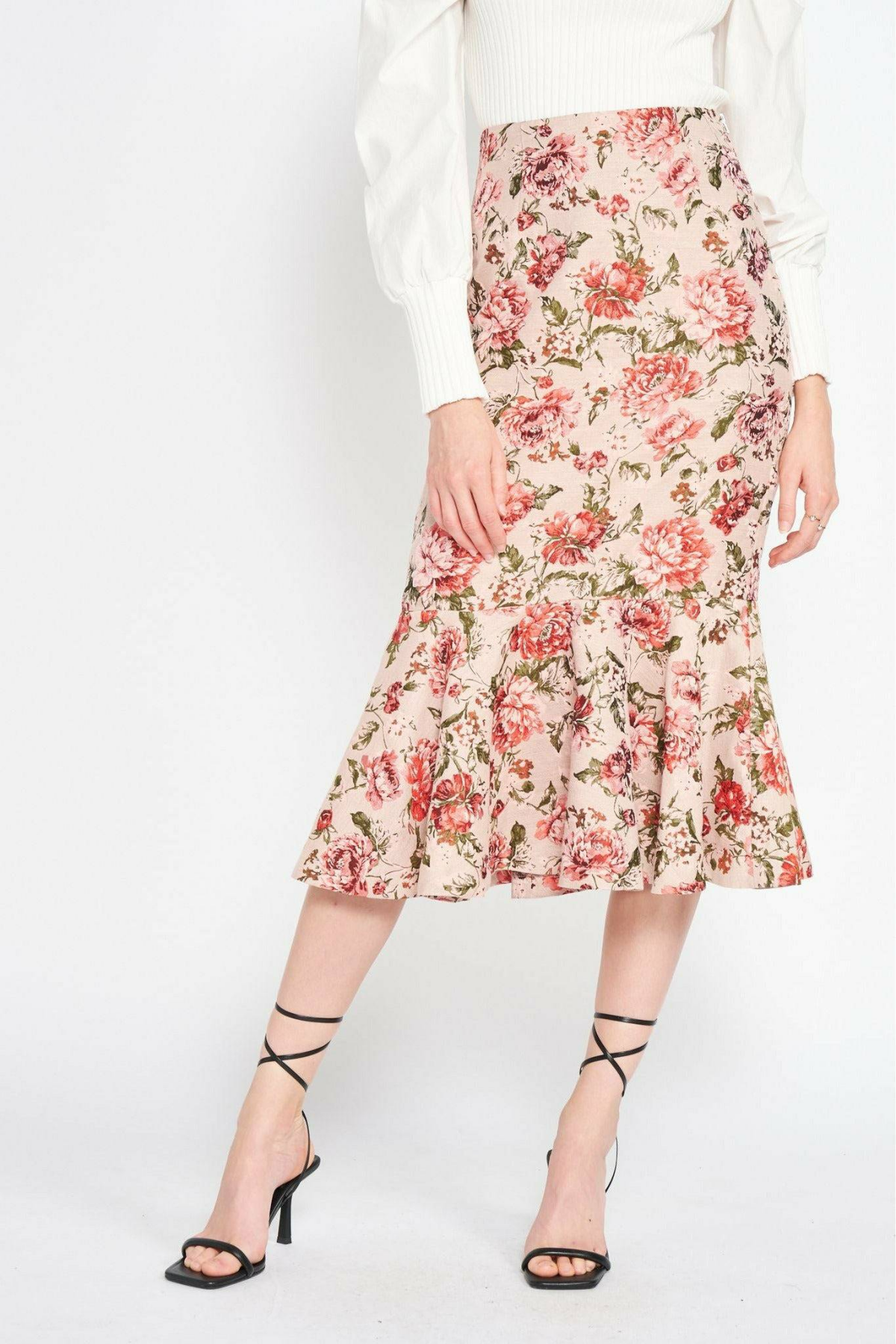 skirt styles floral trumpet skirt