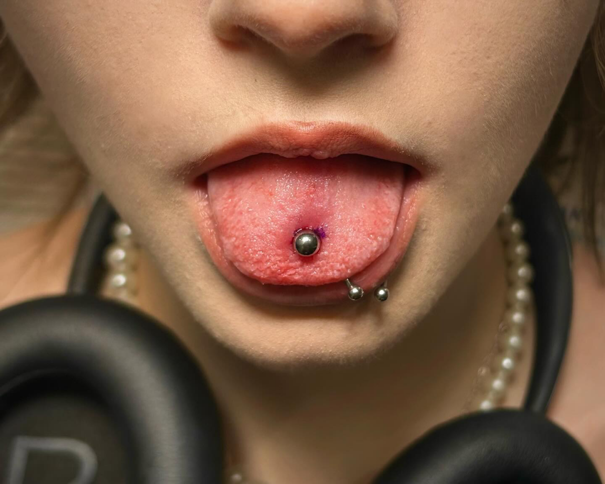 tongue pierced classic style