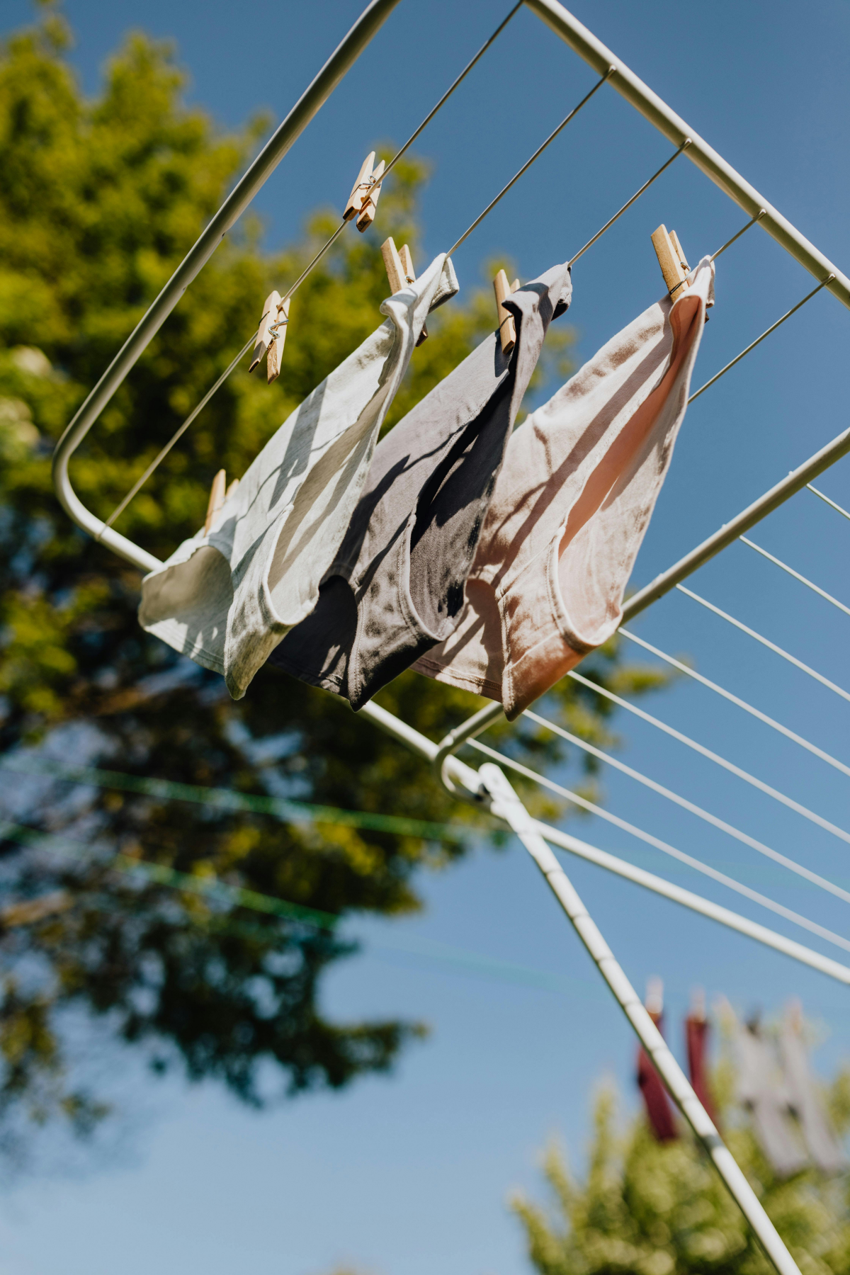 underwear on drying rack