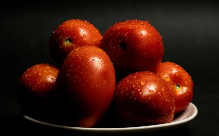 washed plum tomatoes