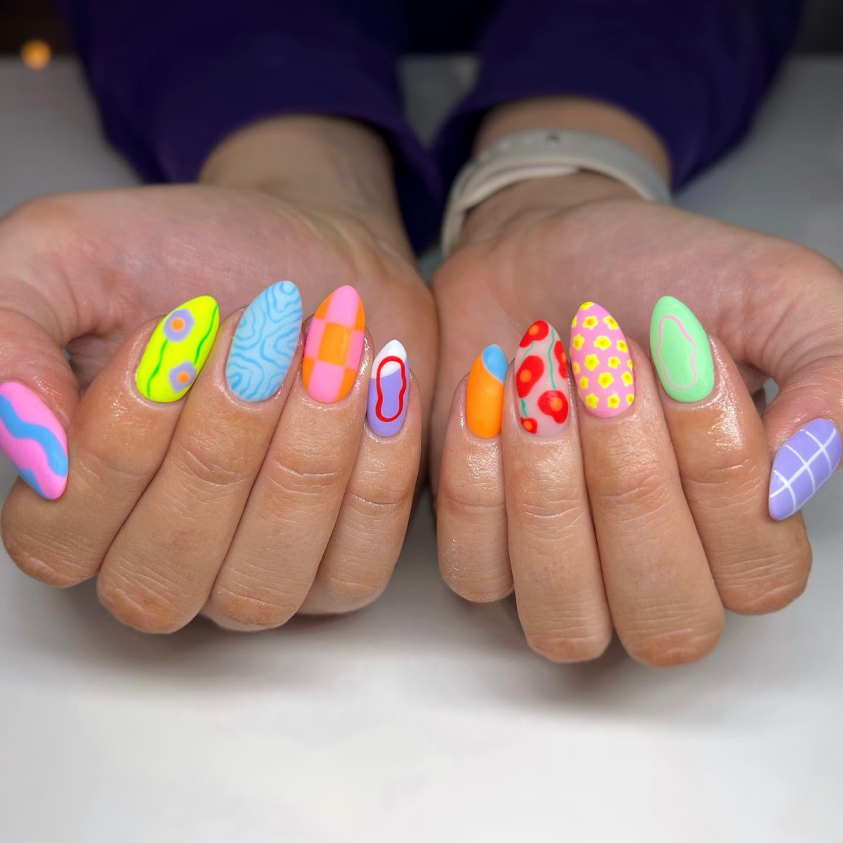 whimsical bright nails