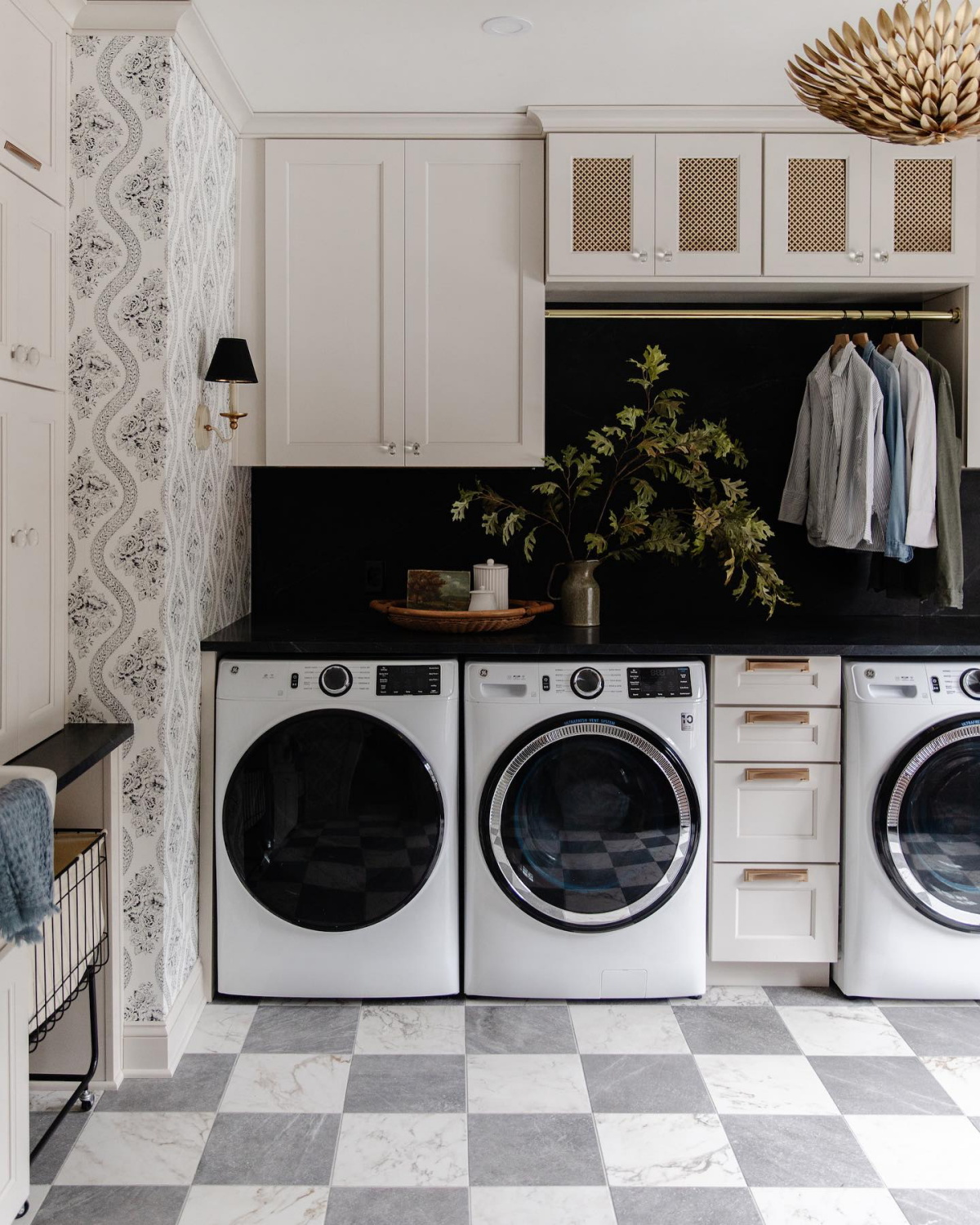 basement laundry room ideas black and white design