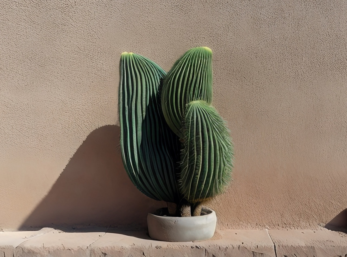 big cactus in pot