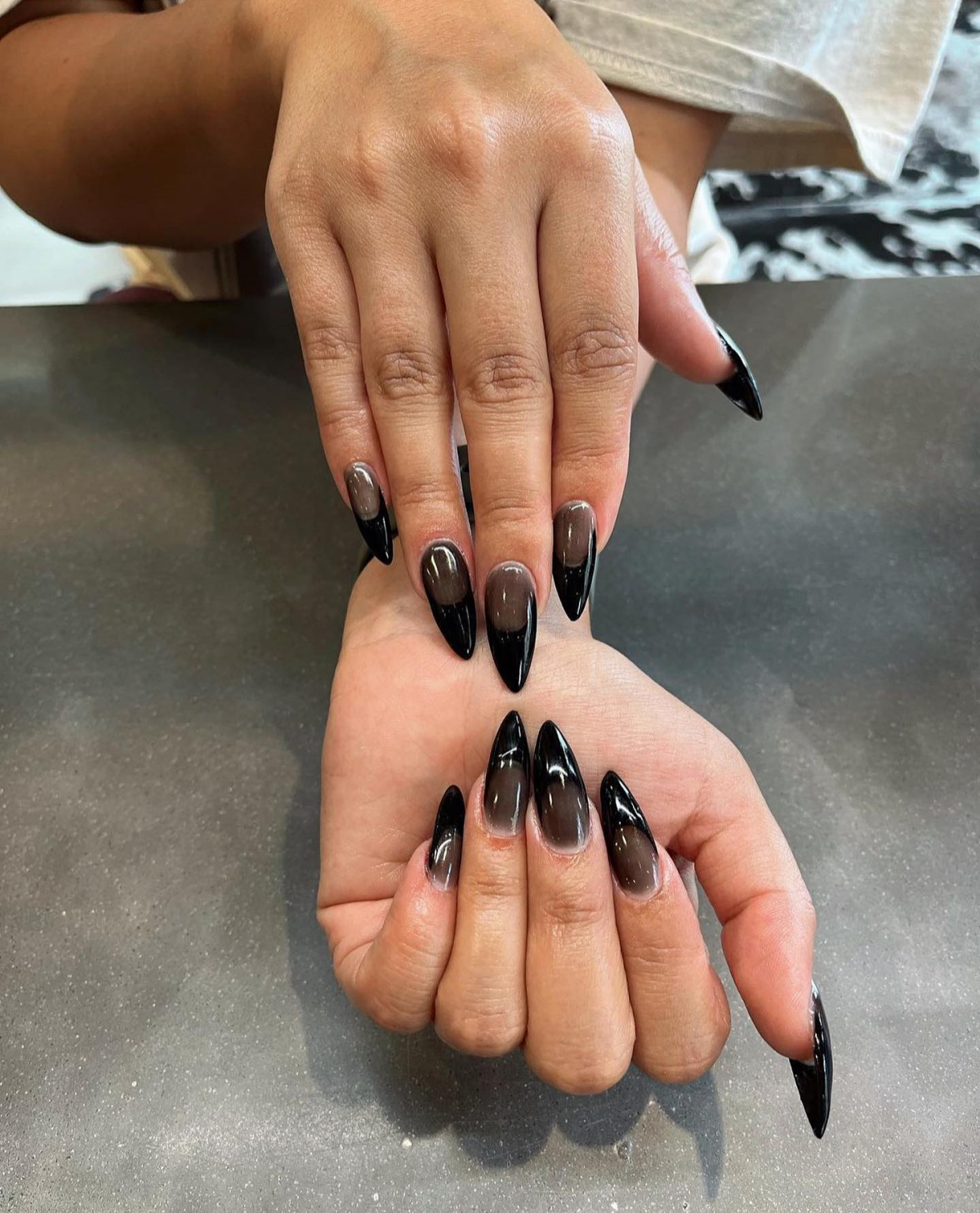 black jelly nails