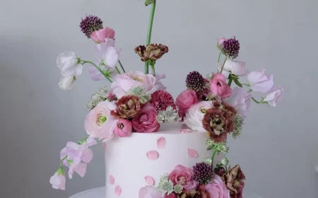 cake with flowers pink floral cake