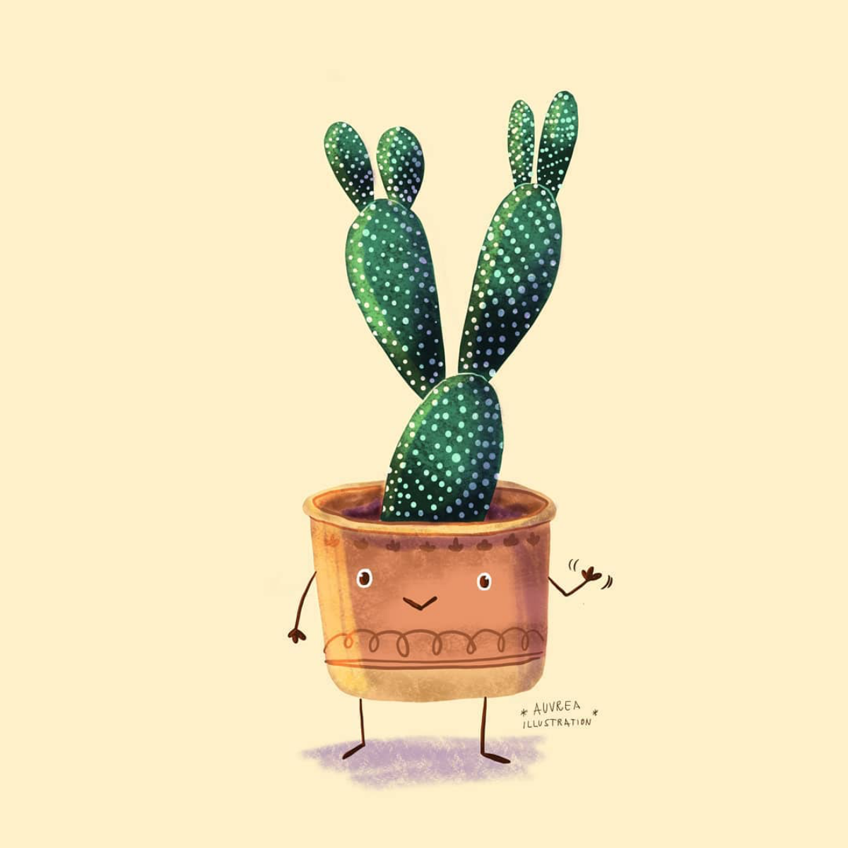 cartoon cactus pot