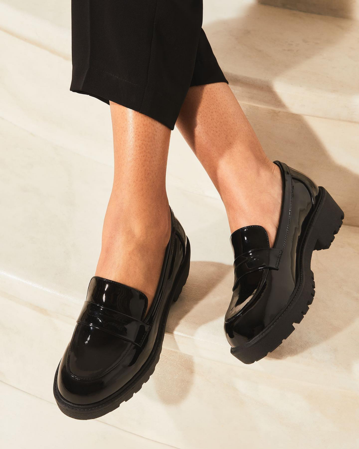 chunky loafers in black
