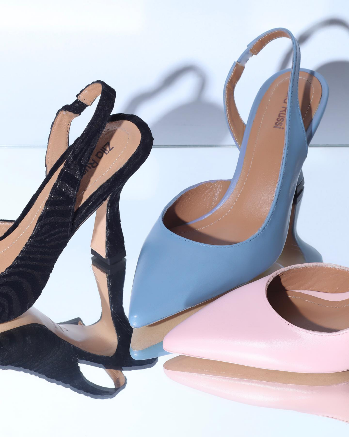 different colored slingback heels