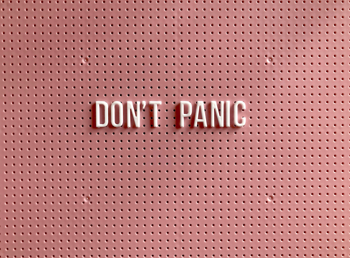 dont panic on pink background