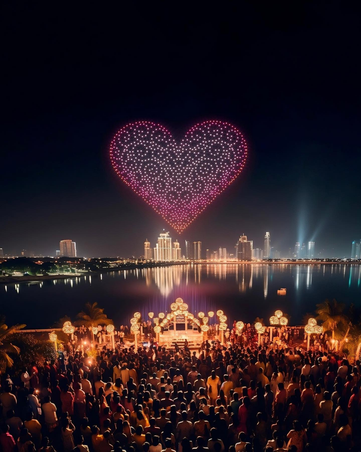 drone show of heart
