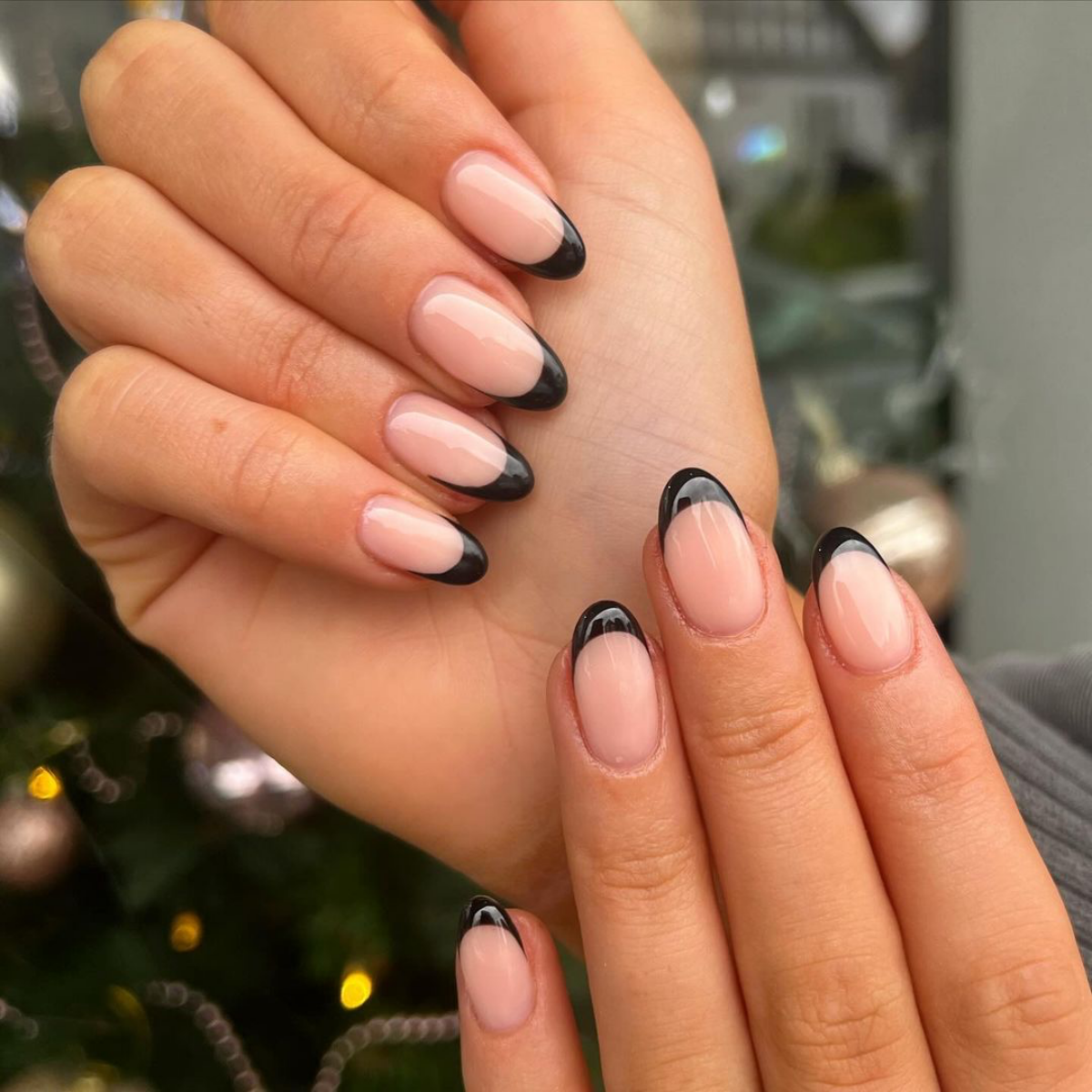 edgy black nail designs black french manicure