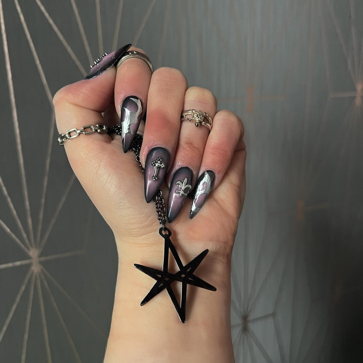 edgy black nail designs goth nails