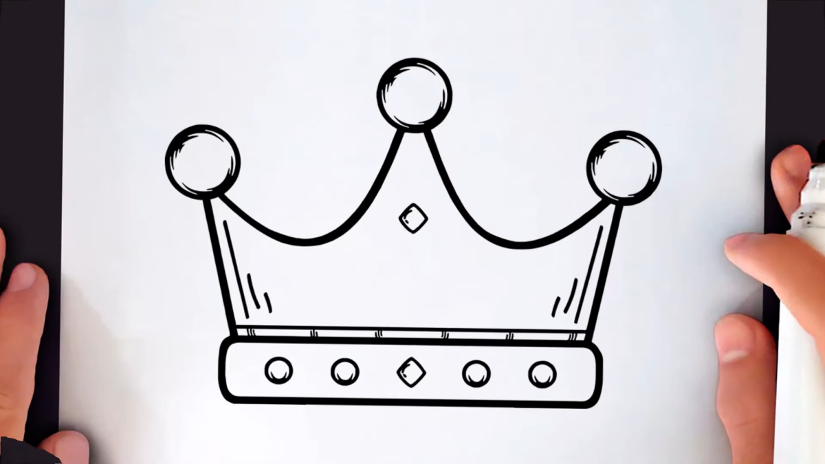 how to draw a crown shading on crown