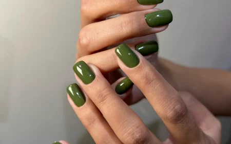 olive green nails deep green nails