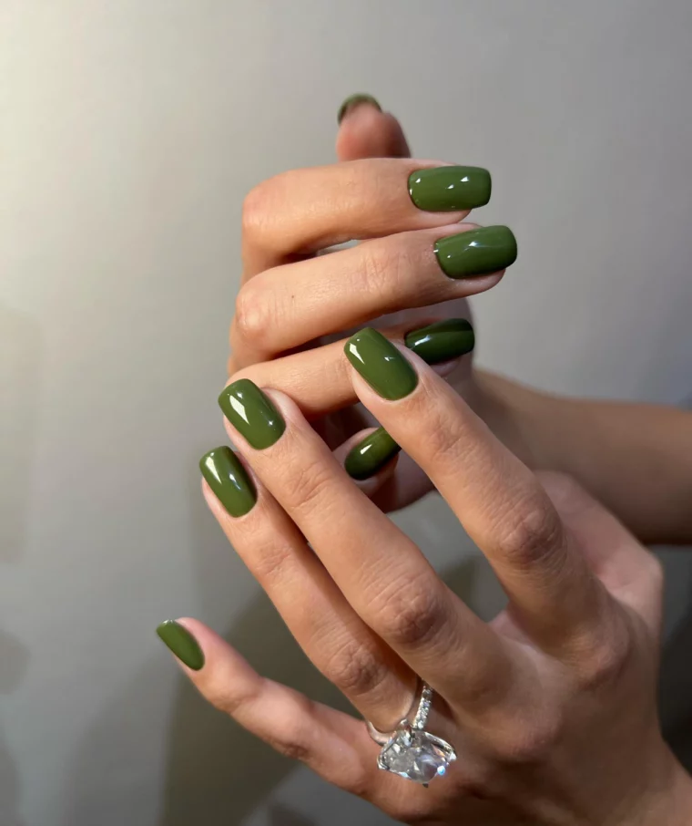 olive green nails deep green nails