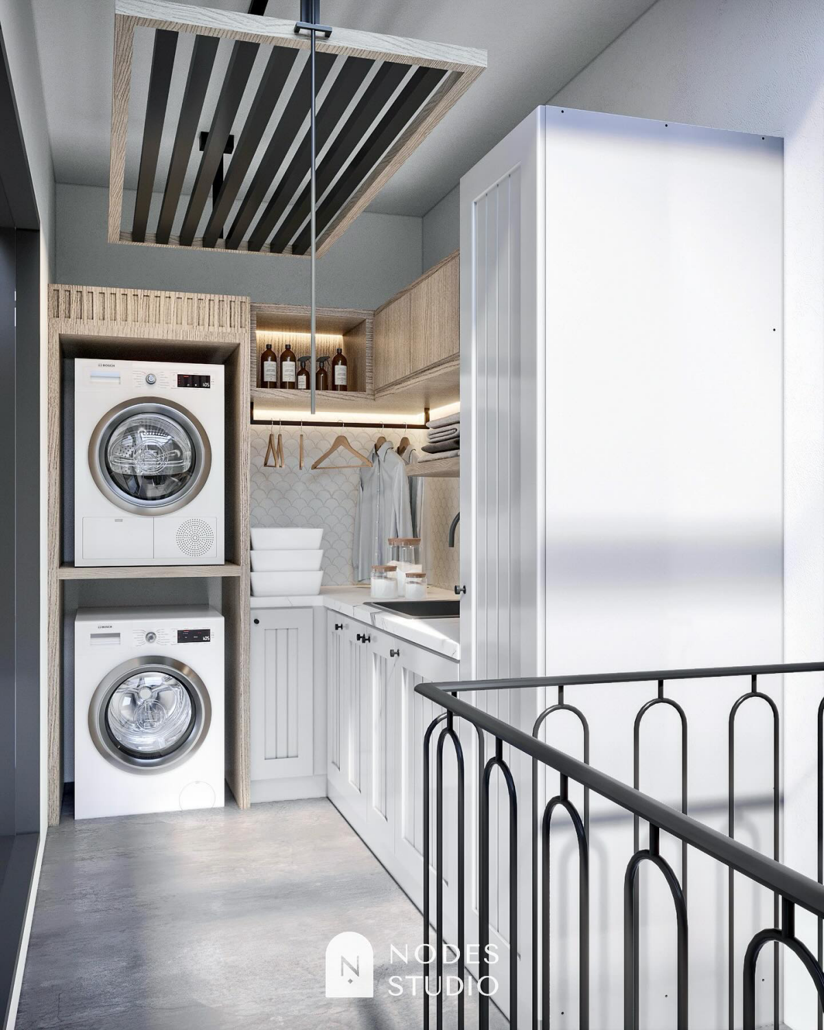 overhead drying rack white cabinets