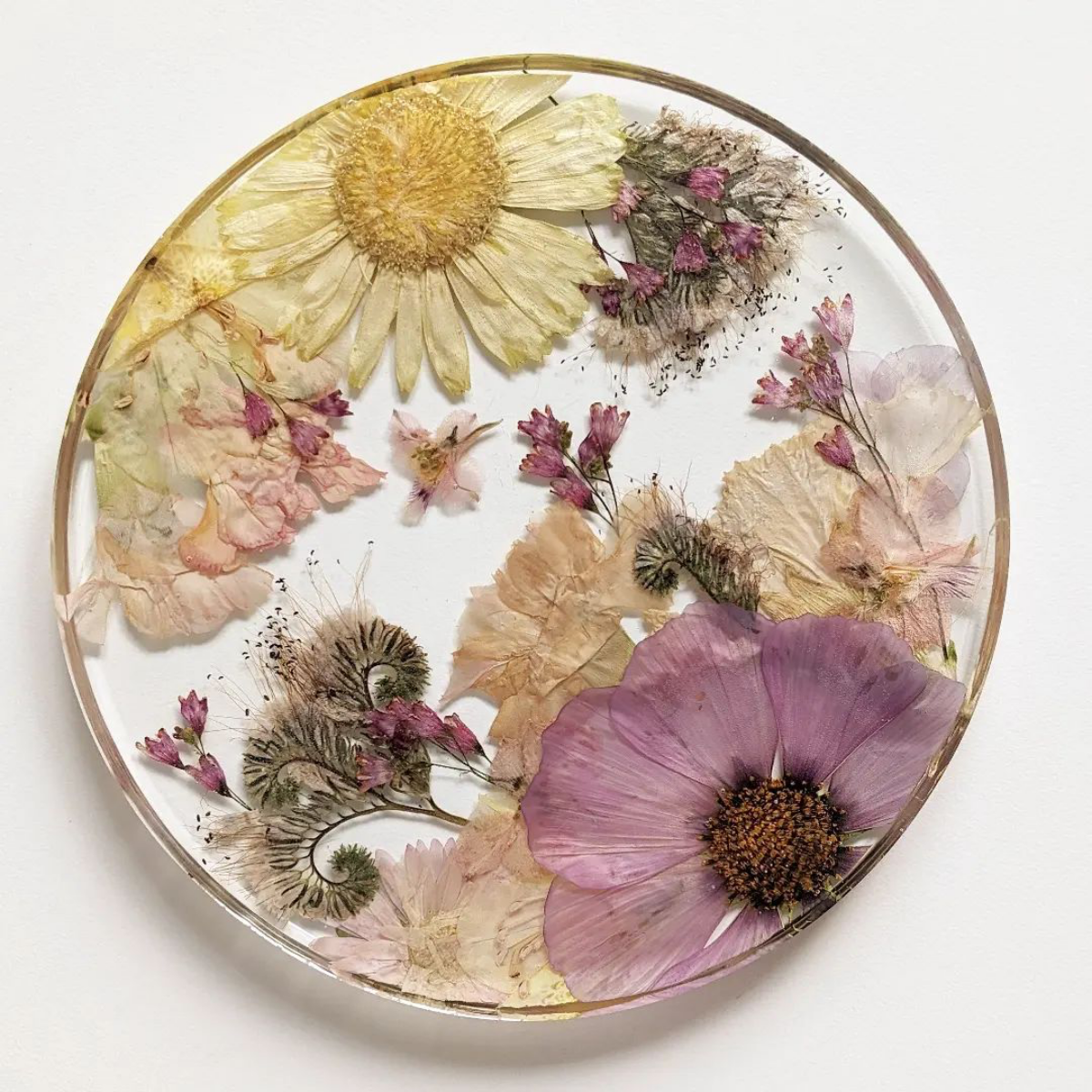 preserved flowers in resin