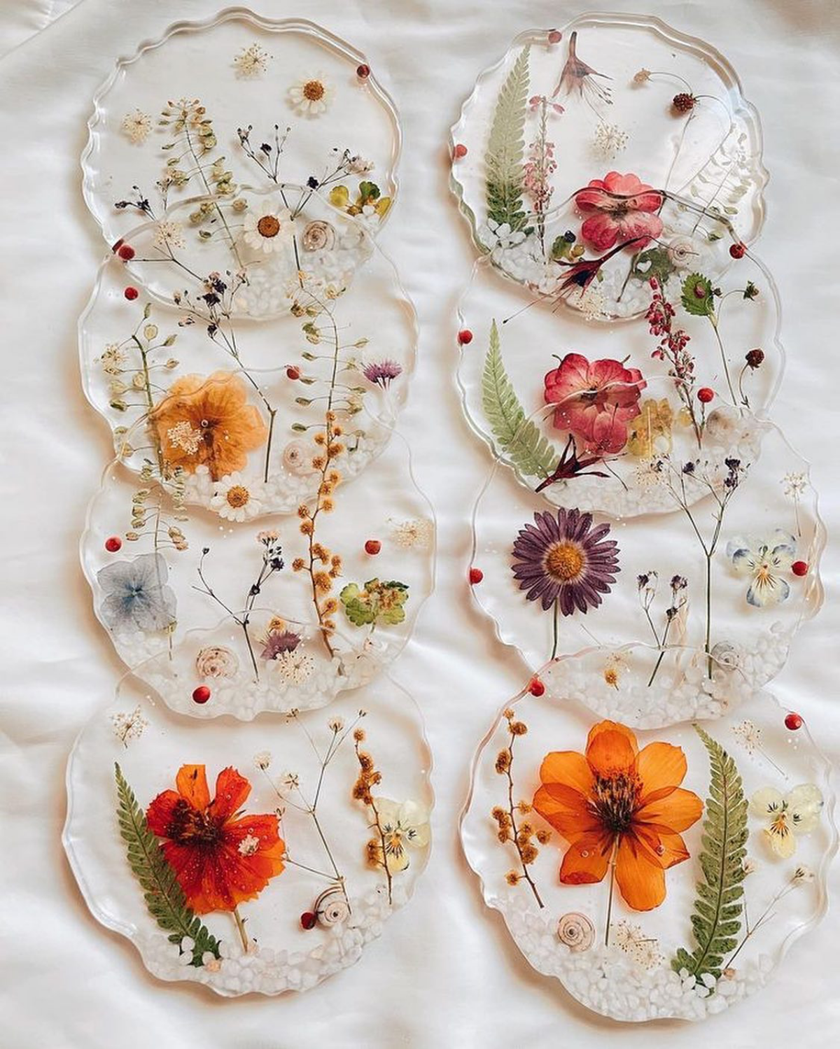 resin flower coasters
