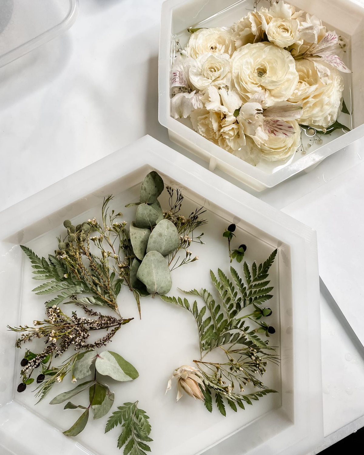 resin flower preservation flowers in hexagon frames