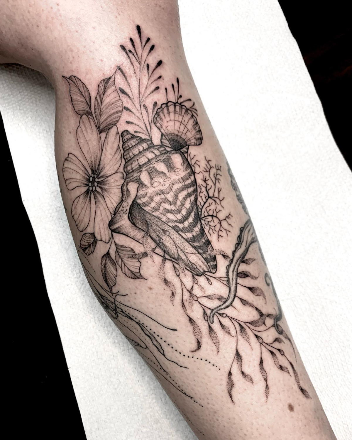 shells tattoo sleeve