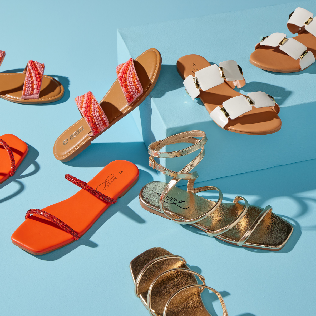 simple sandals in different styles