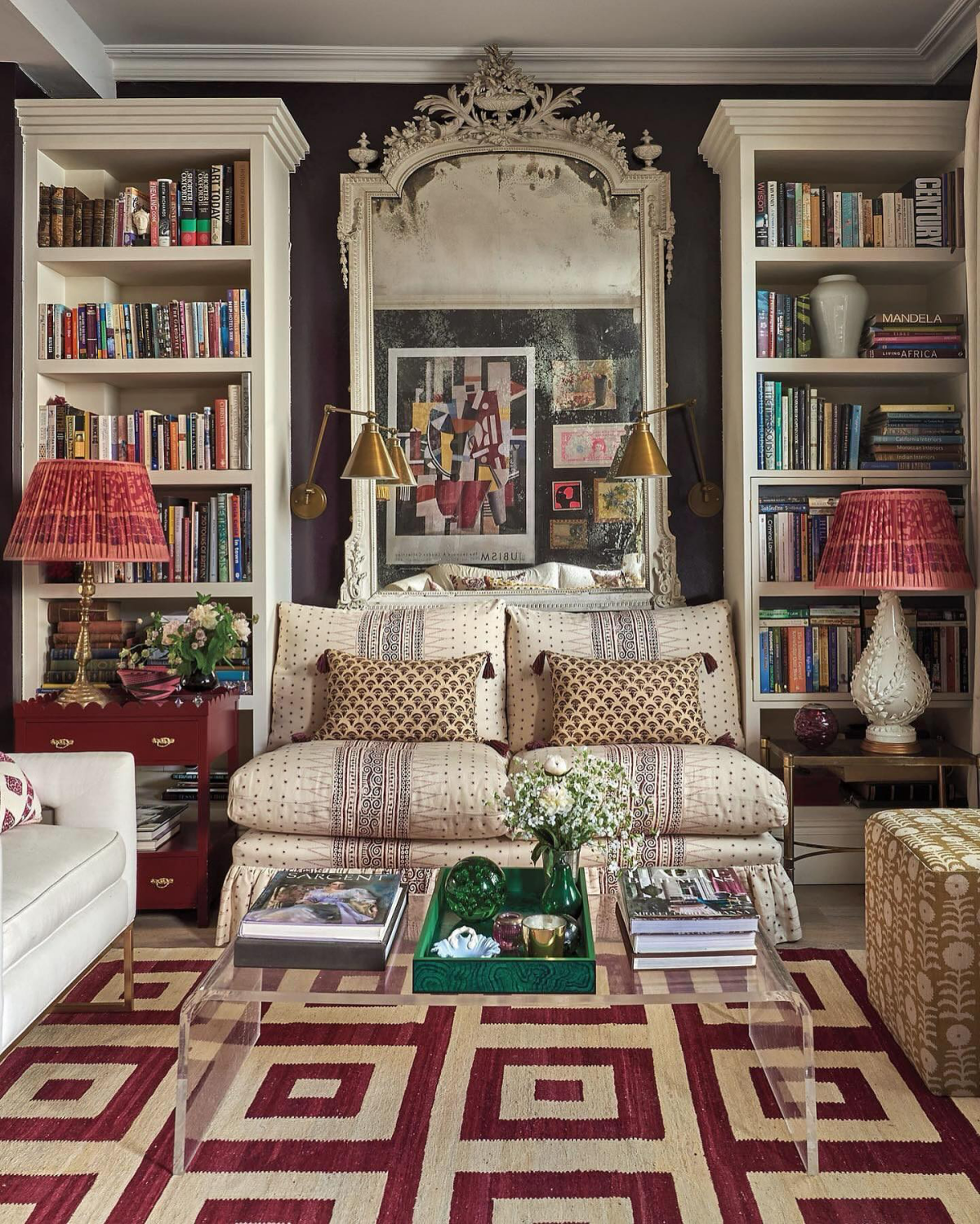 two bookcases in living room