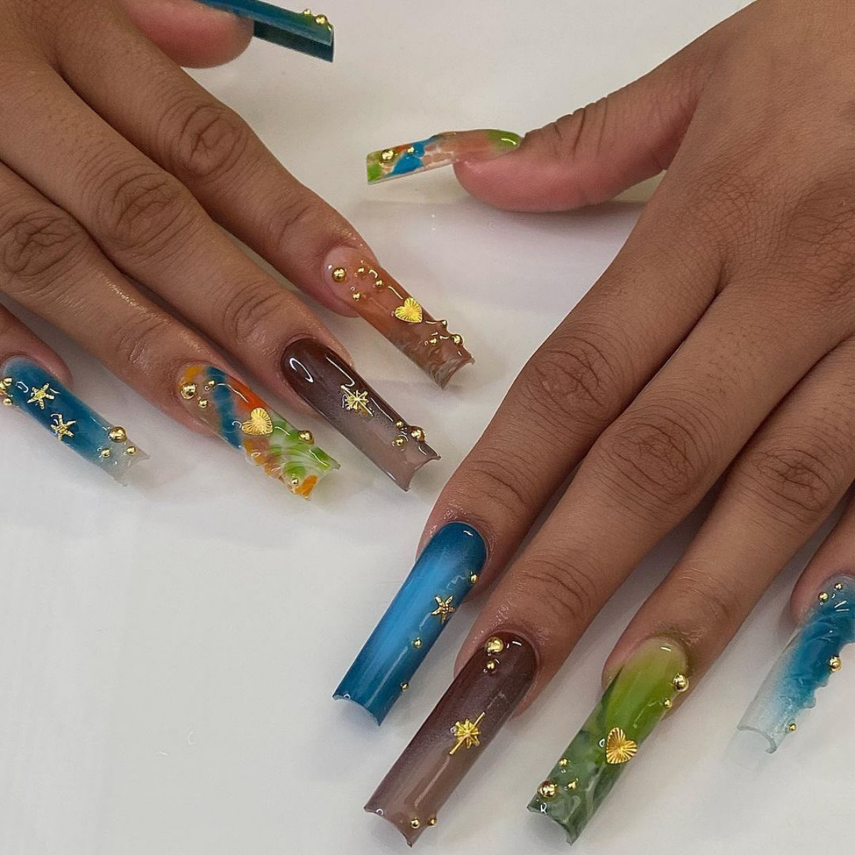 whimsical nails colorful acrylic nails