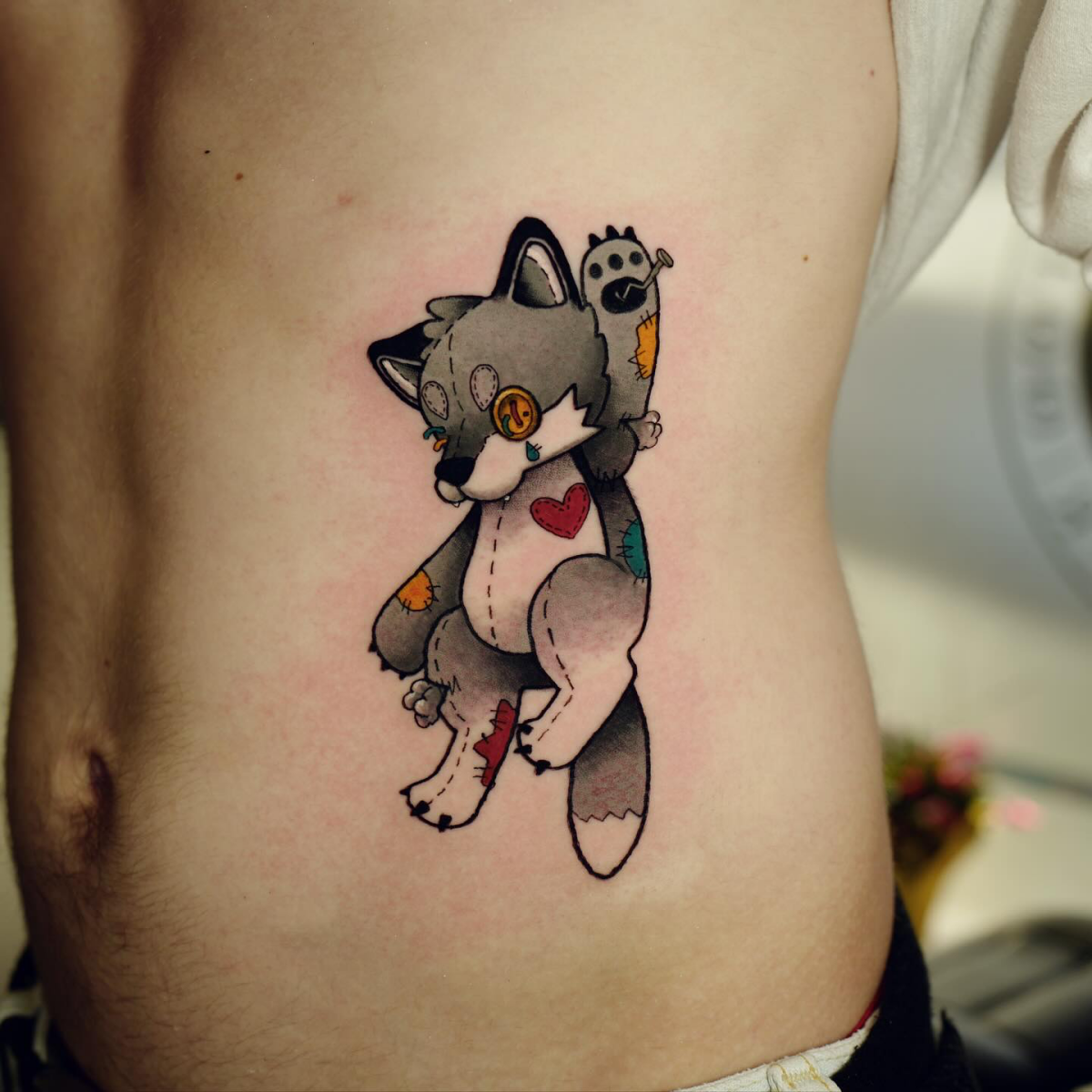 wolf doll style tattoo