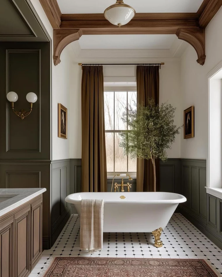 aesthetic bathroom design in sage green