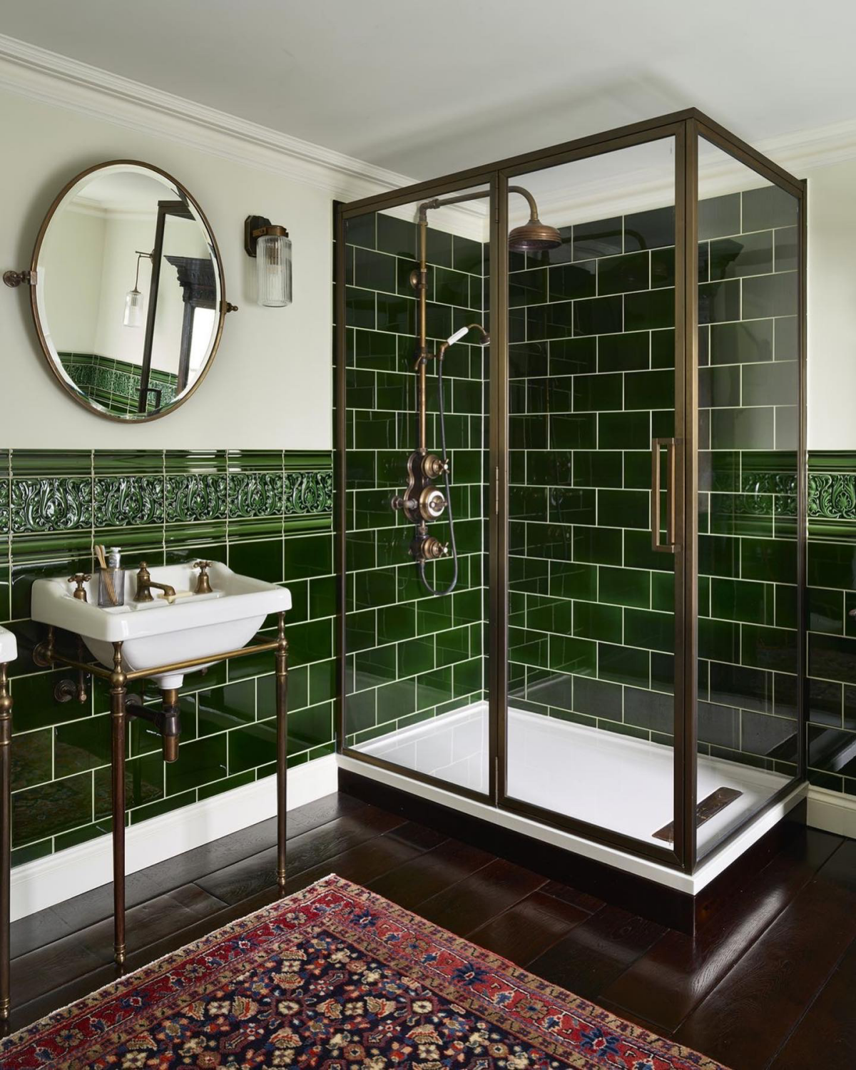 aesthetic bathroom green tile bathroom